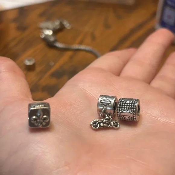 Harley-Davidson Sterling Silver 15 Charm Pandora Bracelet - Picture 11 of 15